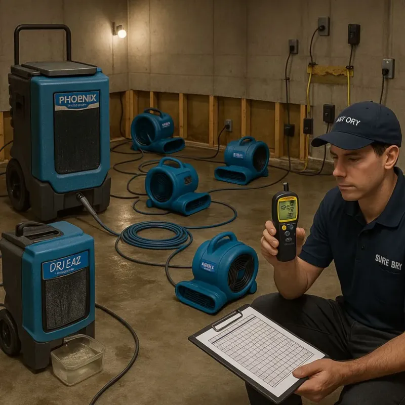 Structural Drying and Dehumidification process in Colwich, KS